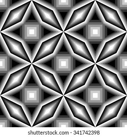 Design seamless monochrome geometric pattern. Abstract background. Vector art. No gradient