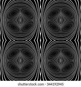 Design seamless monochrome geometric pattern. Abstract lines textured background. Vector art. No gradient
