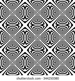 Design seamless monochrome geometric pattern. Abstract striped background. Vector art