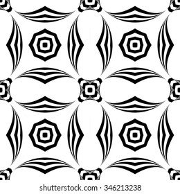 Design seamless monochrome geometric pattern. Abstract background. Vector art