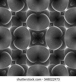 Design seamless monochrome geometric pattern. Abstract striped background. Vector art. No gradient
