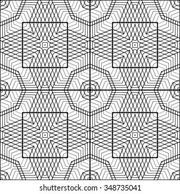 Design seamless monochrome geometric pattern. Abstract grid background. Vector art. No gradient