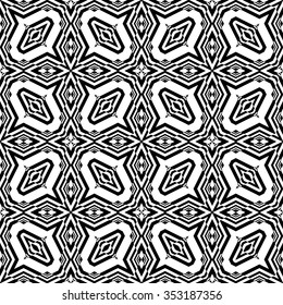 Design seamless monochrome geometric pattern. Abstract background. Vector art