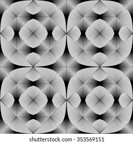Design seamless monochrome geometric pattern. Abstract decorative background. Vector art. No gradient