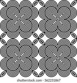 Design seamless monochrome geometric pattern. Abstract striped background. Vector art