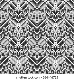 Design seamless monochrome geometric pattern. Abstract stripy background. Vector art