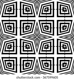 Design seamless monochrome geometric pattern. Abstract striped background. Vector art