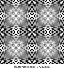 Design seamless monochrome geometric pattern. Abstract striped background. Vector art. No gradient