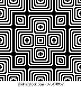 Design seamless monochrome geometric pattern. Abstract striped background. Vector art