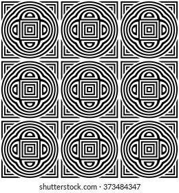 Design seamless monochrome geometric pattern. Abstract striped background. Vector art