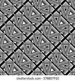 Design seamless monochrome geometric pattern. Abstract background. Vector art. No gradient