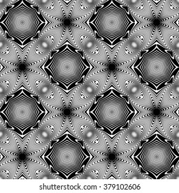 Design seamless monochrome geometric pattern. Abstract lines textured background. Vector art. No gradient