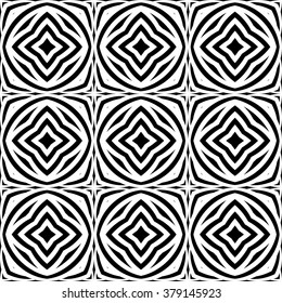 Design seamless monochrome geometric pattern. Abstract striped background. Vector art
