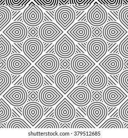 Design seamless monochrome geometric pattern. Abstract stripy background. Vector art