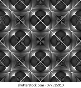 Design seamless monochrome geometric pattern. Abstract lines textured background. Vector art. No gradient