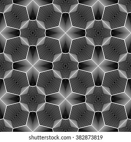 Design seamless monochrome geometric pattern. Abstract striped background. Vector art. No gradient