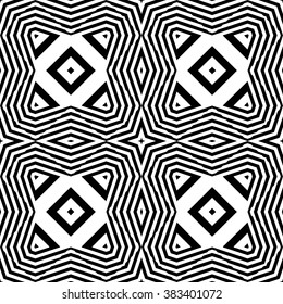 Design seamless monochrome geometric pattern. Abstract striped background. Vector art