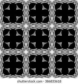 Design seamless monochrome geometric pattern. Abstract background. Vector art