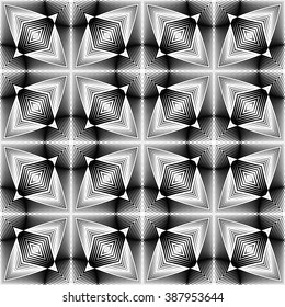 Design seamless monochrome geometric pattern. Abstract textured background. Vector art. No gradient
