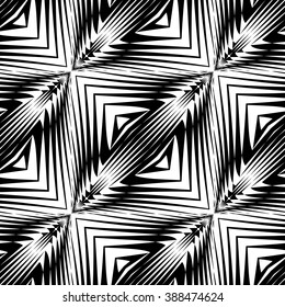Design seamless monochrome geometric pattern. Abstract lattice background. Vector art. No gradient