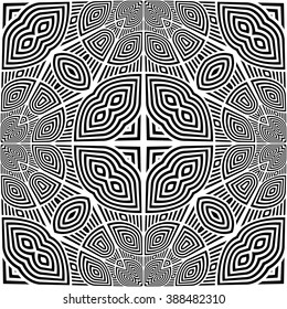 Design seamless monochrome geometric pattern. Abstract striped background. Vector art