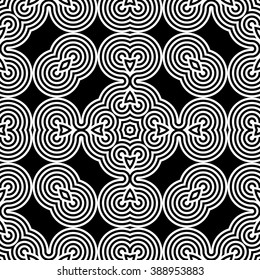 Design seamless monochrome geometric pattern. Abstract striped background. Vector art