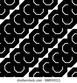 Design seamless monochrome geometric pattern. Abstract diagonal background. Vector art