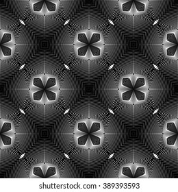 Design seamless monochrome geometric pattern. Abstract lines textured background. Vector art. No gradient