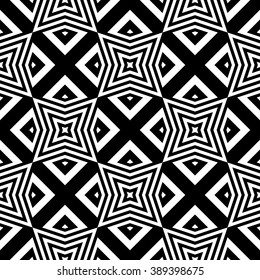 Design seamless monochrome geometric pattern. Abstract striped background. Vector art