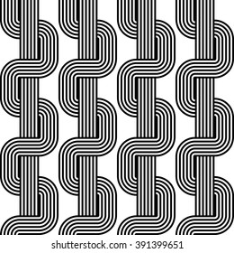 Design seamless monochrome geometric pattern. Abstract stripy background. Vector art