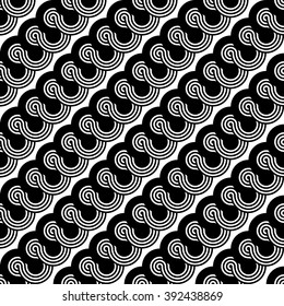 Design seamless monochrome geometric pattern. Abstract diagonal background. Vector art