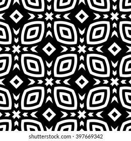 Design seamless monochrome geometric pattern. Abstract background. Vector art