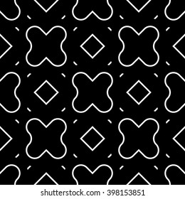 Design seamless monochrome geometric pattern. Abstract background. Vector art
