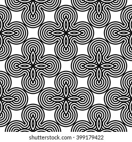 Design seamless monochrome geometric pattern. Abstract striped background. Vector art