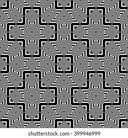 Design seamless monochrome geometric pattern. Abstract striped background. Vector art