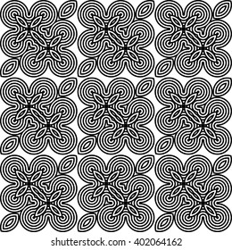 Design seamless monochrome geometric pattern. Abstract striped background. Vector art