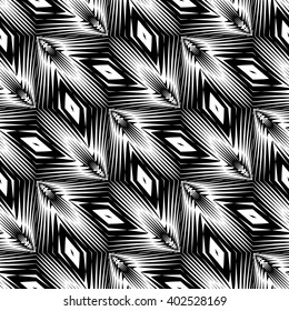 Design seamless monochrome geometric pattern. Abstract lattice background. Vector art. No gradient