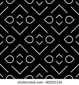 Design seamless monochrome geometric pattern. Abstract background. Vector art