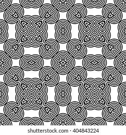 Design seamless monochrome geometric pattern. Abstract striped background. Vector art