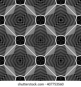 Design seamless monochrome geometric pattern. Abstract grid background. Vector art. No gradient