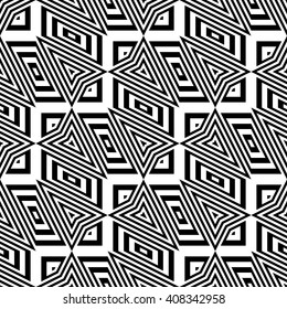 Design seamless monochrome geometric pattern. Abstract stripy background. Vector art