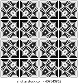 Design seamless monochrome geometric pattern. Abstract striped background. Vector art