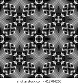 Design seamless monochrome geometric pattern. Abstract striped background. Vector art. No gradient