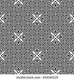 Design seamless monochrome geometric pattern. Abstract striped background. Vector art