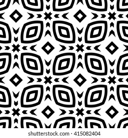 Design seamless monochrome geometric pattern. Abstract background. Vector art