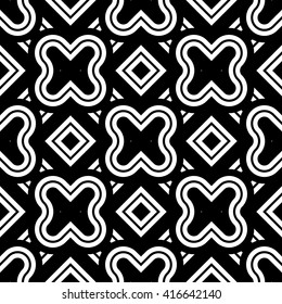 Design seamless monochrome geometric pattern. Abstract stripy background. Vector art