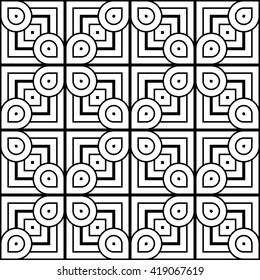 Design seamless monochrome geometric pattern. Abstract stripy background. Vector art