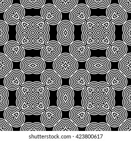 Design seamless monochrome geometric pattern. Abstract striped background. Vector art