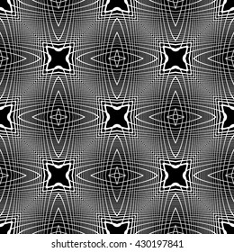Design seamless monochrome geometric pattern. Abstract grid background. Vector art. No gradient