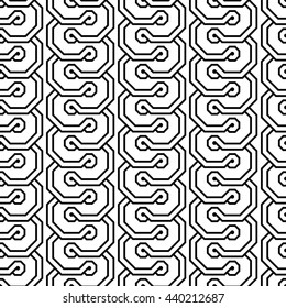 Design seamless monochrome geometric pattern. Abstract vertical background. Vector art